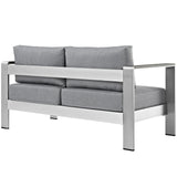 Shore Outdoor Patio Aluminum Loveseat by Lefancy