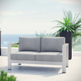 Shore Outdoor Patio Aluminum Loveseat by Lefancy