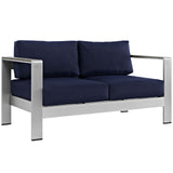 Shore Outdoor Patio Aluminum Loveseat by Lefancy