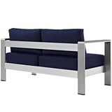 Shore Outdoor Patio Aluminum Loveseat by Lefancy