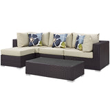 Convene 5 Piece Outdoor Patio Sectional Set by Lefancy