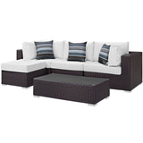 Convene 5 Piece Outdoor Patio Sectional Set by Lefancy