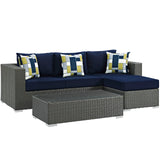 Sojourn 3 Piece Outdoor Patio Sunbrella® Sectional Set by Lefancy