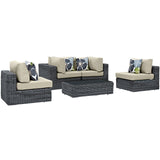 Summon 5 Piece Outdoor Patio Sunbrella® Sectional Set by Lefancy