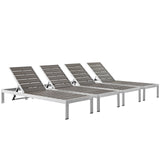 Shore Outdoor Patio Aluminum Chaise Set of 4 by Lefancy