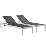 Shore Outdoor Patio Aluminum Chaise Set of 2 by Lefancy