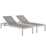 Shore Outdoor Patio Aluminum Chaise Set of 2 by Lefancy