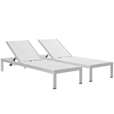 Shore Outdoor Patio Aluminum Chaise Set of 2 by Lefancy