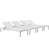 Shore Outdoor Patio Aluminum Chaise Set of 4 by Lefancy