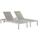 Shore Outdoor Patio Aluminum Chaise Set of 2 by Lefancy