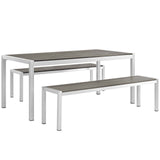 Shore 3 Piece Outdoor Patio Aluminum Dining Set by Lefancy