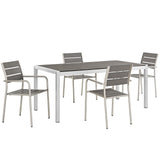 Shore 5 Piece Outdoor Patio Aluminum Dining Set by Lefancy