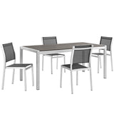 Shore 5 Piece Outdoor Patio Aluminum Dining Set by Lefancy