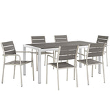 Shore 7 Piece Outdoor Patio Aluminum Dining Set by Lefancy