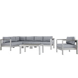 Shore 6 Piece Outdoor Patio Aluminum Sectional Sofa Set by Lefancy