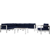 Shore 7 Piece Outdoor Patio Aluminum Sectional Sofa Set by Lefancy