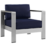Shore 7 Piece Outdoor Patio Aluminum Sectional Sofa Set by Lefancy