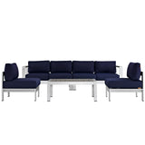 Shore 5 Piece Outdoor Patio Aluminum Sectional Sofa Set by Lefancy