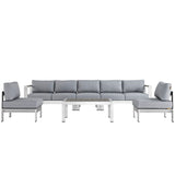 Shore 6 Piece Outdoor Patio Aluminum Sectional Sofa Set by Lefancy