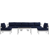 Shore 6 Piece Outdoor Patio Aluminum Sectional Sofa Set by Lefancy