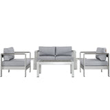 Shore 6 Piece Outdoor Patio Aluminum Sectional Sofa Set by Lefancy