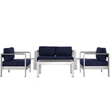 Shore 6 Piece Outdoor Patio Aluminum Sectional Sofa Set by Lefancy