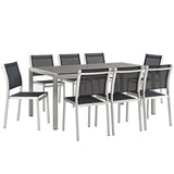 Shore 9 Piece Outdoor Patio Aluminum Dining Set by Lefancy