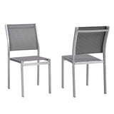 Shore Outdoor Patio Aluminum Side Chair Set of 2 by Lefancy