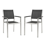 Shore Outdoor Patio Aluminum Dining Chair Set of 2 by Lefancy