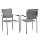 Shore Outdoor Patio Aluminum Dining Chair Set of 2 by Lefancy