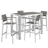 Shore 5 Piece Outdoor Patio Aluminum Dining Set by Lefancy