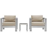 Shore 3 Piece Outdoor Patio Aluminum Set by Lefancy