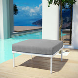 Harmony Outdoor Patio Aluminum Ottoman by Lefancy