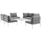 Harmony 7 Piece Outdoor Patio Aluminum Sectional Sofa Set by Lefancy