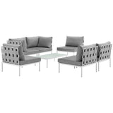 Harmony 7 Piece Outdoor Patio Aluminum Sectional Sofa Set by Lefancy