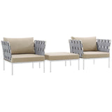 Harmony 3 Piece Outdoor Patio Aluminum Sectional Sofa Set by Lefancy