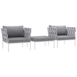 Harmony 3 Piece Outdoor Patio Aluminum Sectional Sofa Set by Lefancy