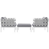 Harmony 3 Piece Outdoor Patio Aluminum Sectional Sofa Set by Lefancy