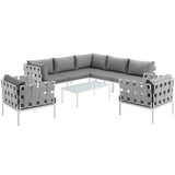 Harmony 8 Piece Outdoor Patio Aluminum Sectional Sofa Set by Lefancy