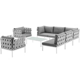 Harmony 8 Piece Outdoor Patio Aluminum Sectional Sofa Set by Lefancy