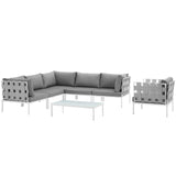 Harmony 7 Piece Outdoor Patio Aluminum Sectional Sofa Set by Lefancy