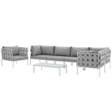 Harmony 7 Piece Outdoor Patio Aluminum Sectional Sofa Set by Lefancy