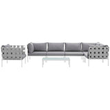 Harmony 7 Piece Outdoor Patio Aluminum Sectional Sofa Set by Lefancy