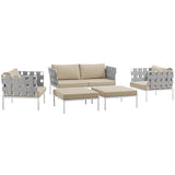 Harmony 5 Piece Outdoor Patio Aluminum Sectional Sofa Set by Lefancy