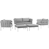 Harmony 5 Piece Outdoor Patio Aluminum Sectional Sofa Set by Lefancy