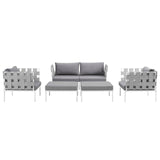 Harmony 5 Piece Outdoor Patio Aluminum Sectional Sofa Set by Lefancy