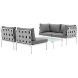 Harmony 5 Piece Outdoor Patio Aluminum Sectional Sofa Set by Lefancy