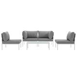 Harmony 5 Piece Outdoor Patio Aluminum Sectional Sofa Set by Lefancy