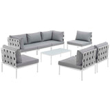 Harmony 8 Piece Outdoor Patio Aluminum Sectional Sofa Set by Lefancy