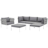 Harmony 6 Piece Outdoor Patio Aluminum Sectional Sofa Set by Lefancy